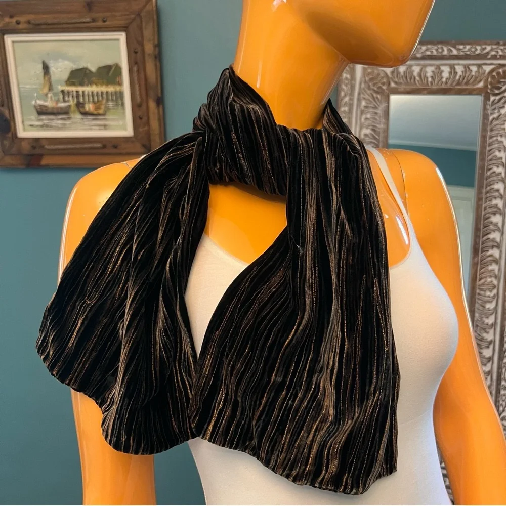 Long Textured Velvet Scarf
